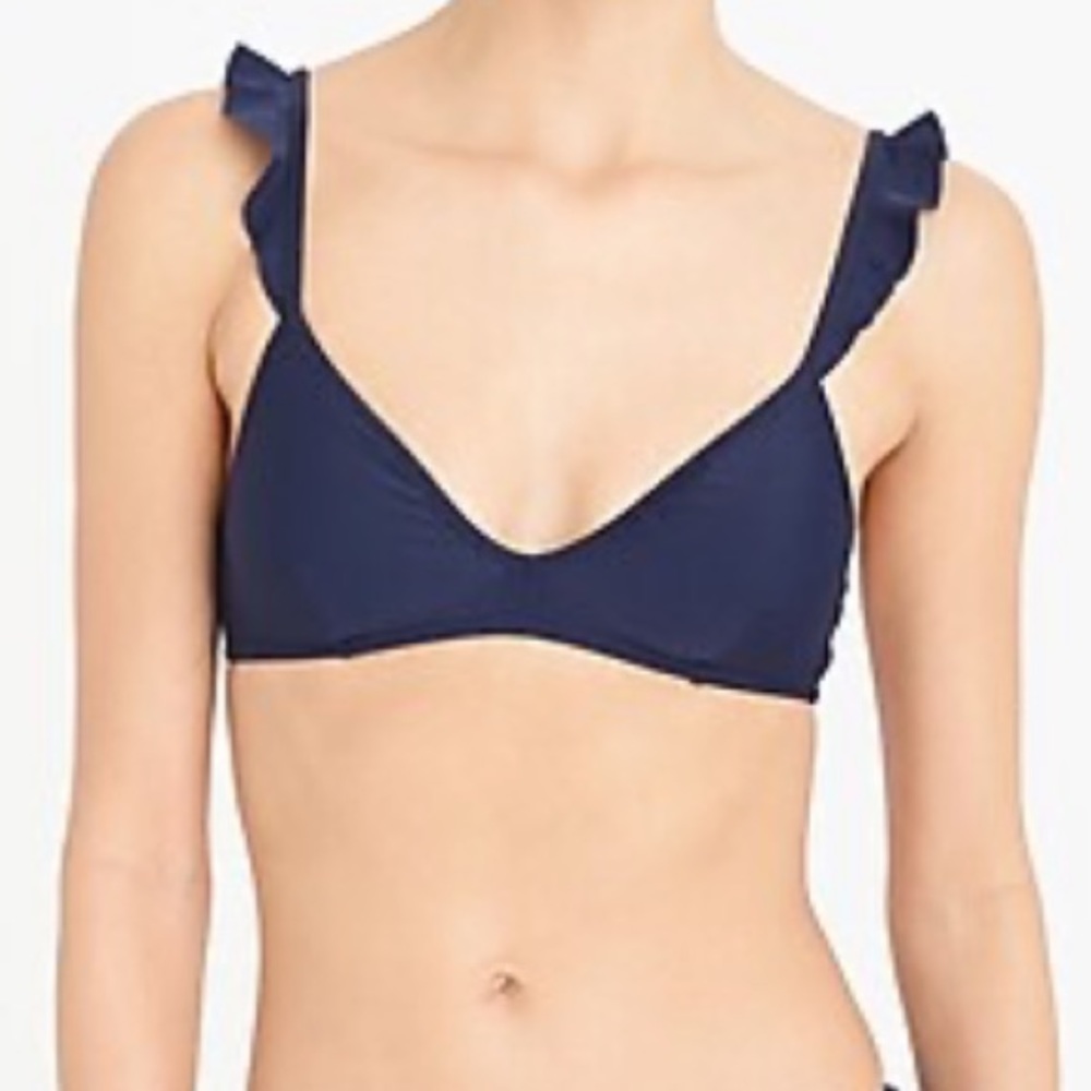 Ruffle shoulder French bikini top